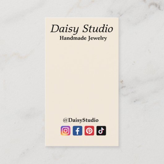 Modern Girl Portret oorspreekt juwelen Visitekaartje (Achterkant)