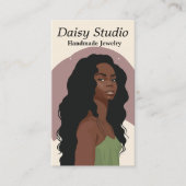 Modern Girl Portret oorspreekt juwelen Visitekaartje (Voorkant)