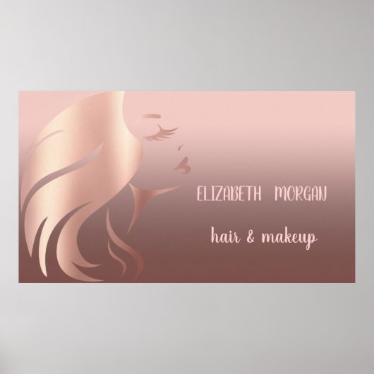 Modern Girl Silhouette, Hair, Makeup Poster (Voorkant)