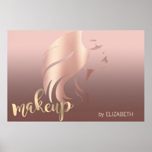 Modern Girl Silhouette, Makeup kunstenaar Poster