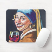 Modern Girl w/ a Pearl Earring - Vermeer Inspired Muismat (Met muis)