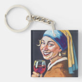 Modern Girl w/ a Pearl Earring - Vermeer Inspired Sleutelhanger (voorkant)