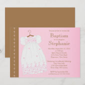 Modern Girls Christening Baptism Uitnodiging (Voorkant / Achterkant)