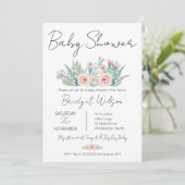 Modern Girls Floral Cactus Fiesta Baby shower Kaart (Staand voorkant)
