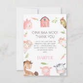 Modern Girls Minimalistisch Boerderij Thémance Bedankkaart (Voorkant)