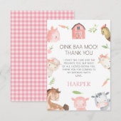 Modern Girls Minimalistisch Boerderij Thémance Bedankkaart (Voorkant / Achterkant)