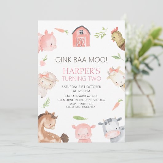 Modern Girls Minimalistisch Boerderij Thémance Kaart (Staand voorkant)