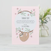 Modern Girls Slapend Baby shower Bedankkaart (Staand voorkant)