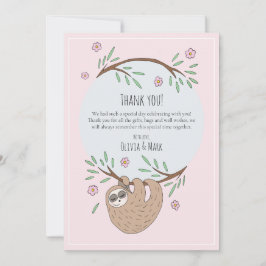 Modern Girls Slapend Baby shower Bedankkaart