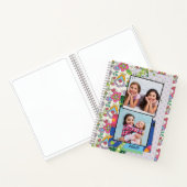 Modern Girly 2 Foto Fun Floral Persoonlijke naam Notitieboek (Binnen)