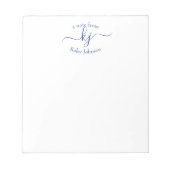 Modern Girly 2 Monogram Naam Opmerking uit Notitie Notitieblok (Voorkant)