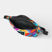 Modern Girly Abstract Patroon Kleurrijk Monogram Heuptasje (Open)