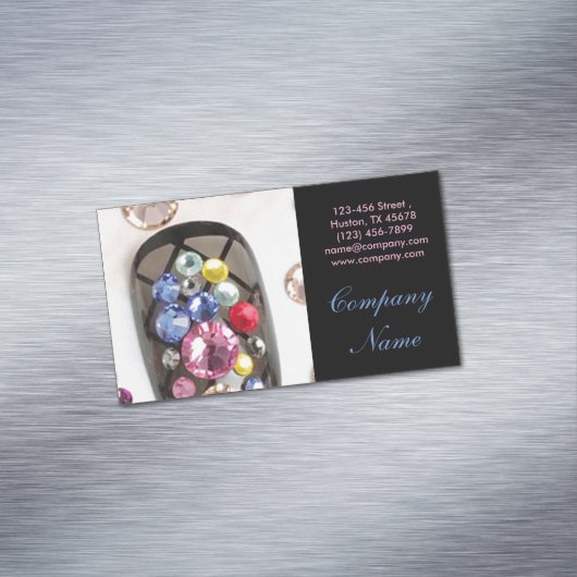 Modern Girly Beauty mode Sieraden Nagelsalon Visitekaartje Magneet (Voorbeeld)