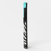 Modern Girly Black Aqua Zebra Afdrukken op maat Case-Mate iPhone Case (Achterkant/links)