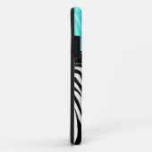 Modern Girly Black Aqua Zebra Afdrukken op maat Case-Mate iPhone Case (Achterkant/rechts)