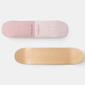 Modern Girly Blush Pink  Persoonlijk Skateboard (Horizontaal)