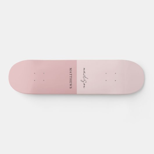 Modern Girly Blush Pink  Persoonlijk Skateboard (Horizontaal)