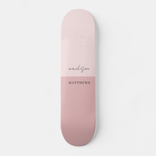 Modern Girly Blush Pink  Persoonlijk Skateboard (Voorkant)