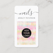 Modern girly boho pastel dye nagelschrift visitekaartje (Voorkant)
