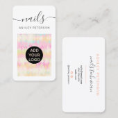 Modern girly boho pastel dye nagelschrift visitekaartje (Voorkant / Achterkant)