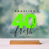 Modern Girly Bright Green 40 en Fresh Acryl Bord (Neutraal)