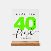 Modern Girly Bright Green 40 en Fresh Acryl Bord (Voorkant)