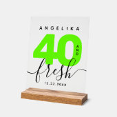 Modern Girly Bright Green 40 en Fresh Acryl Bord (Hoek)