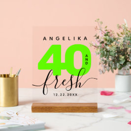 Modern Girly Bright Green 40 en Fresh Acryl Bord