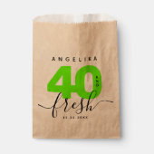 Modern Girly Bright Green 40 en Fresh Bedankzakje (Voorkant)