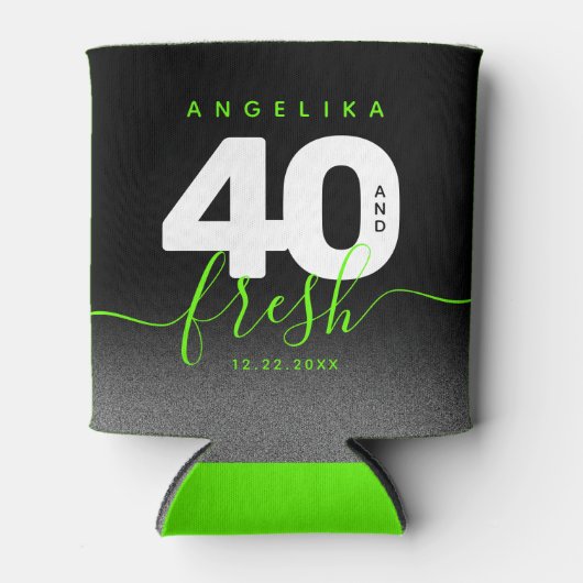 Modern Girly Bright Green 40 en Fresh Blikjeskoeler (Voorkant)