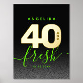 Modern Girly Bright Green 40 en Fresh Folie Afdrukken (Voorkant)