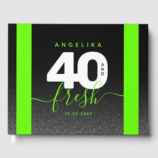 Modern Girly Bright Green 40 en Fresh Gastenboek (Voorkant)