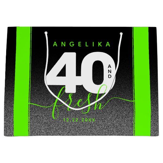 Modern Girly Bright Green 40 en Fresh Groot Cadeauzakje (Voorkant)