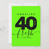 Modern Girly Bright Green 40 en Fresh Kaart (Achterkant)