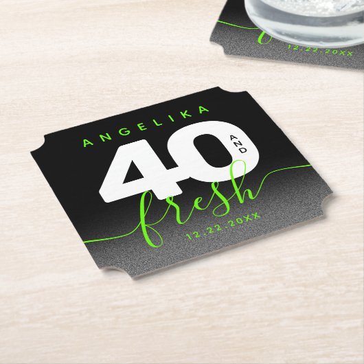 Modern Girly Bright Green 40 en Fresh Kartonnen Onderzetters (Gekanteld)