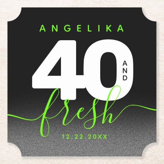 Modern Girly Bright Green 40 en Fresh Kartonnen Onderzetters (Voorkant)