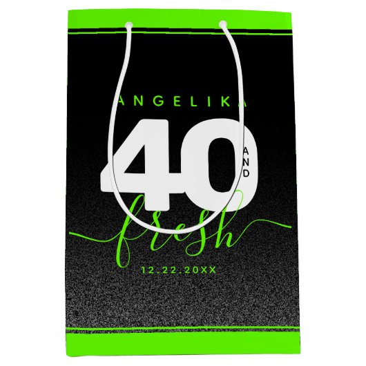 Modern Girly Bright Green 40 en Fresh Medium Cadeauzakje (Voorkant)