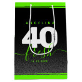 Modern Girly Bright Green 40 en Fresh Medium Cadeauzakje (Achterkant)