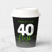 Modern Girly Bright Green 40 en Fresh Papieren Bekers (Voorkant)