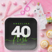 Modern Girly Bright Green 40 en Fresh Papieren Bordje (Feest)