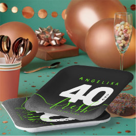 Modern Girly Bright Green 40 en Fresh Papieren Bordje