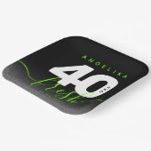 Modern Girly Bright Green 40 en Fresh Papieren Bordje (Gebogen)