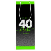 Modern Girly Bright Green 40 en Fresh Wijn Cadeautas (Achterkant)