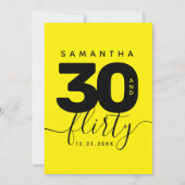 Modern Girly Bright Yellow 30 en Flirty Verjaardag Kaart (Achterkant)
