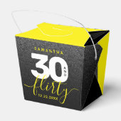 Modern Girly Bright Yellow 30 en Vlirty Bedankdoosjes (Achterkant)