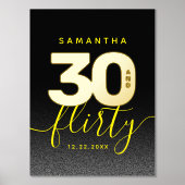 Modern Girly Bright Yellow 30 en Vlirty Folie Afdrukken (Voorkant)