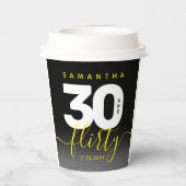 Modern Girly Bright Yellow 30 en Vlirty Papieren Bekers (Achterkant)