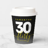 Modern Girly Bright Yellow 30 en Vlirty Papieren Bekers (Voorkant)