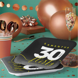 Modern Girly Bright Yellow 30 en Vlirty Papieren Bordje