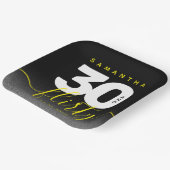 Modern Girly Bright Yellow 30 en Vlirty Papieren Bordje (Gebogen)